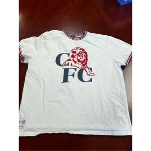 Vintage Chelsea Football Club Officially Licensed  White Ringer T-Shirt sz 2X